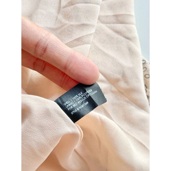 CLUB MONACO Light Pink Abstract Print Silk Chiffon Asymmetrical Skirt, Size 0 - Picture 13 of 14